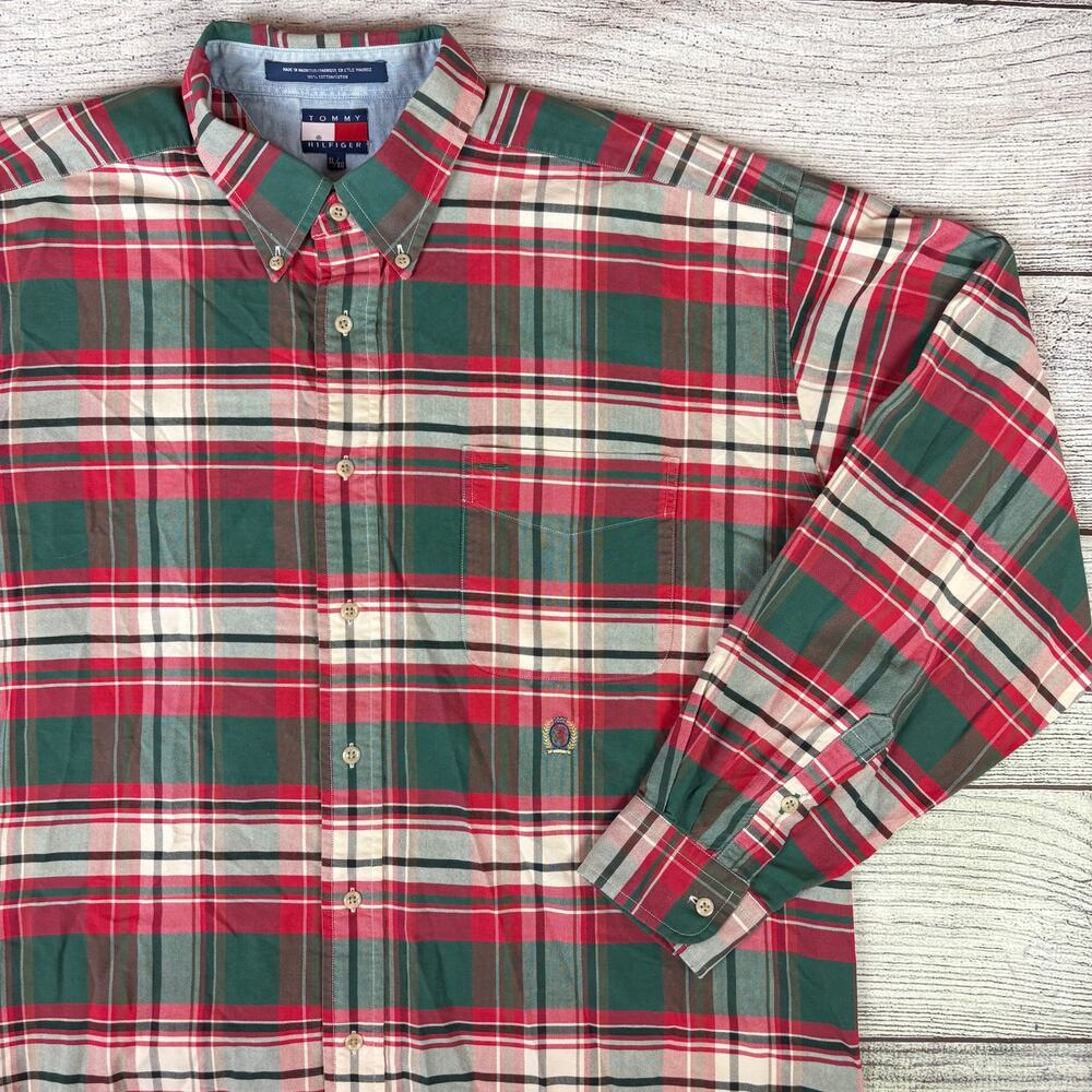 Vintage 1990s Tommy Hilfiger Flannel Button Up Long Sleeve Shirt